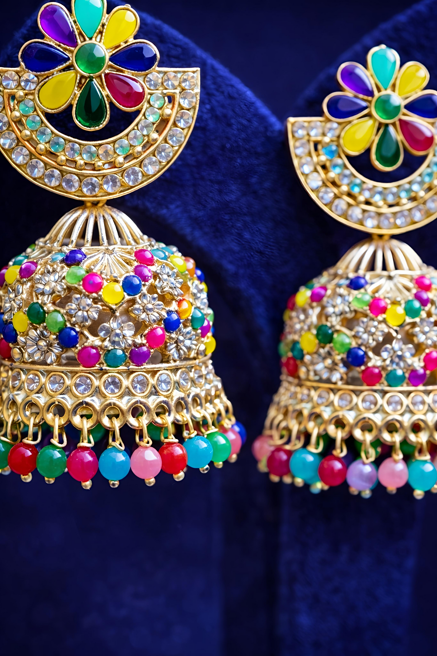 Traditional Multicolor Jhumka Earrings (EAR11)