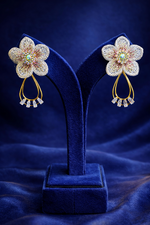 Elegant Floral Crystal Drop Earrings for Women (EAR14)