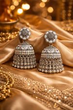 Traditional Silver Oxidised Jhumka Earrings (EAR13)