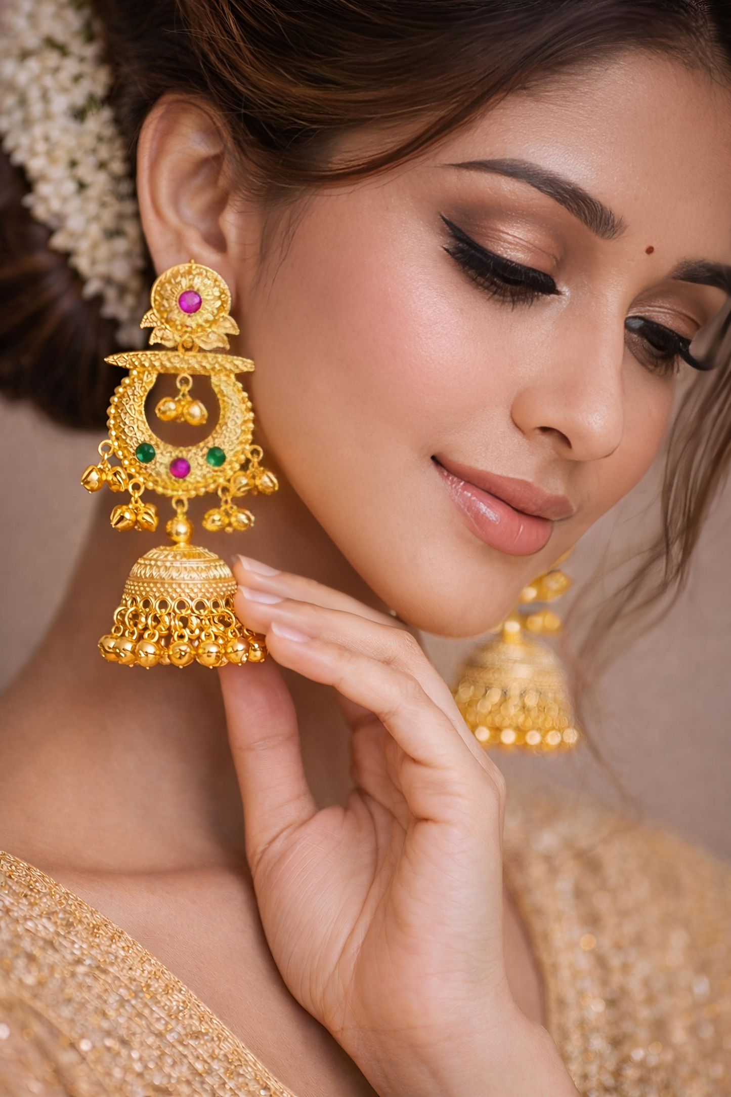 Traditional Gold Plated Jhumka Earrings (EAR19)