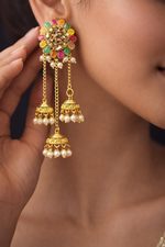 Multicolor Gold Plated Jhumki Earrings (EAR20)