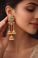 Multicolor Gold Plated Jhumki Earrings (EAR20)