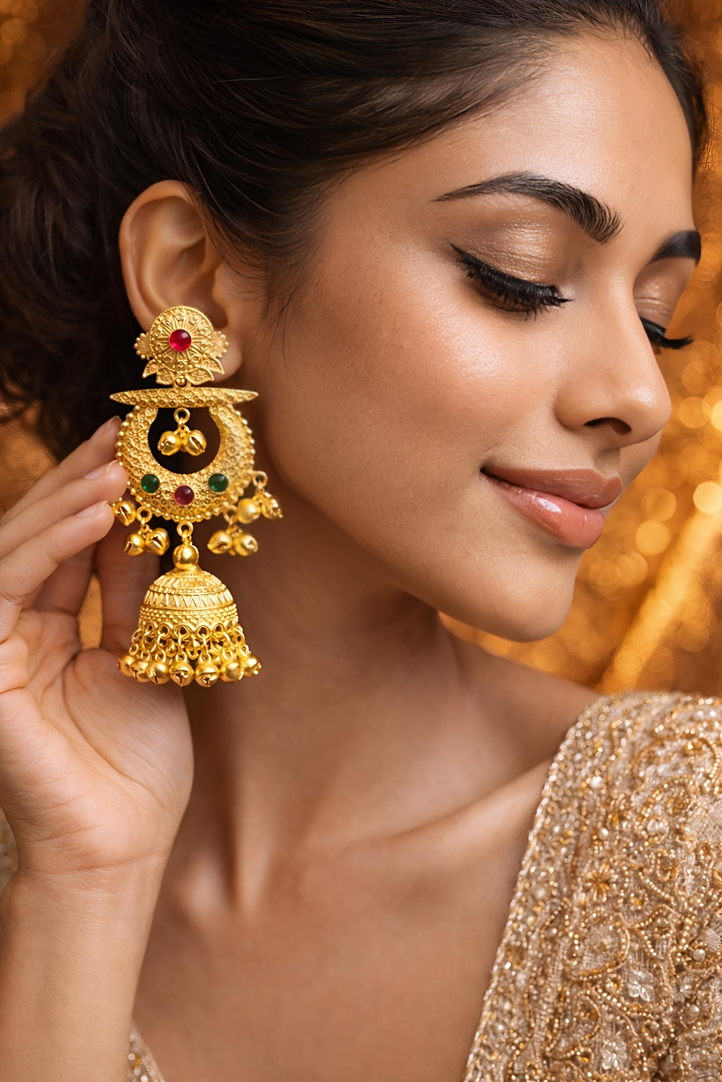Traditional Gold Plated Jhumka Earrings (EAR19)