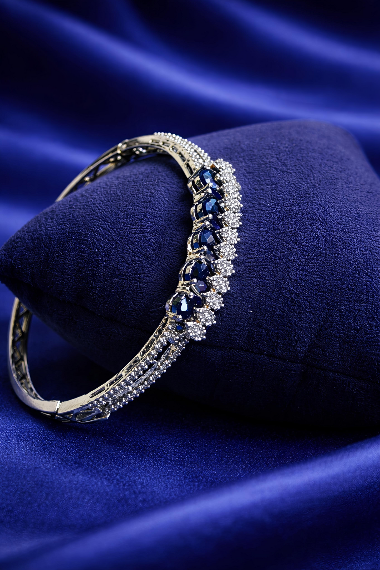 Luxury Royal Blue Stone Tennis Bracelet for Women (BAR11)