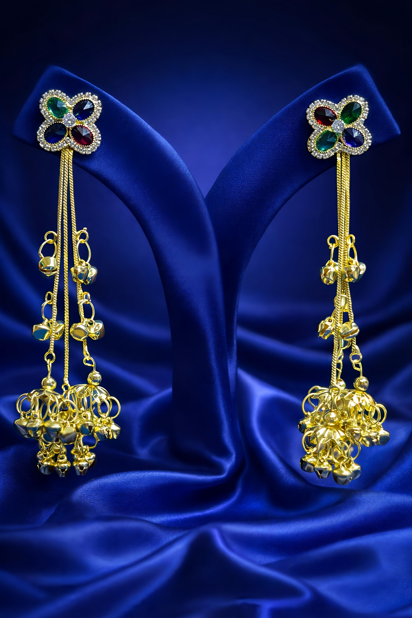 Multicolor Stone Statement Ethnic Earrings (EAR28)