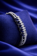 Luxury Royal Blue Stone Tennis Bracelet for Women (BAR11)
