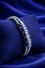 Luxury Royal Blue Stone Tennis Bracelet for Women (BAR11)