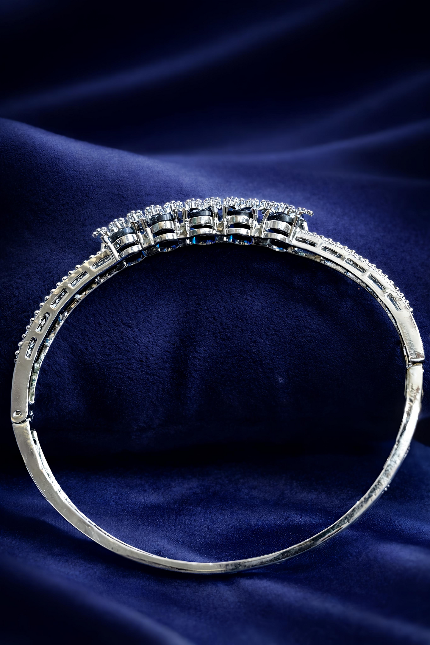 Luxury Royal Blue Stone Tennis Bracelet for Women (BAR11)