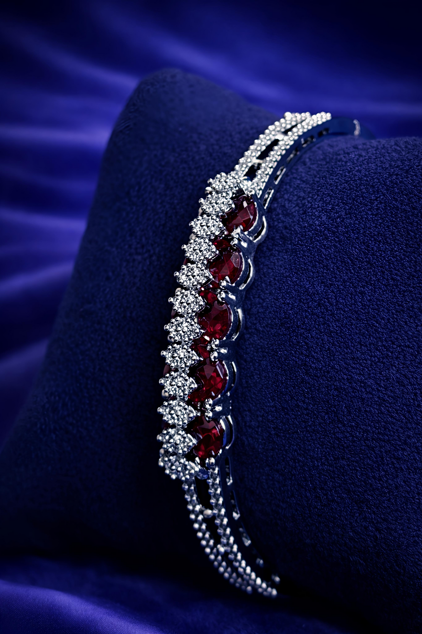 Luxury Ruby Red Crystal Bracelet for Women (BAR6)