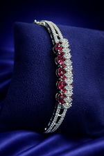 Luxury Ruby Red Crystal Bracelet for Women (BAR6)