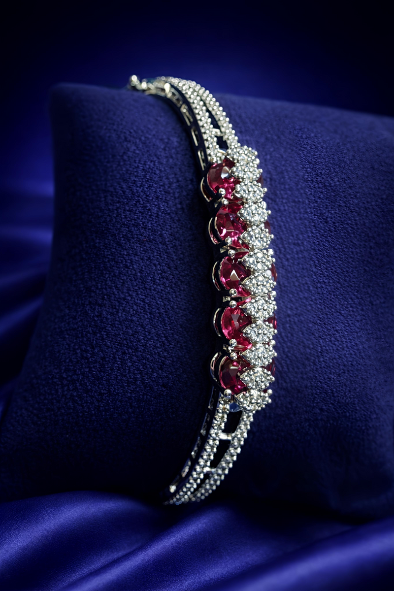 Luxury Ruby Red Crystal Bracelet for Women (BAR6)