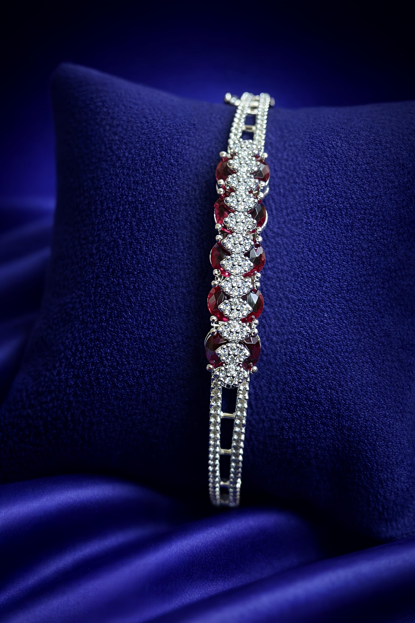 Luxury Ruby Red Crystal Bracelet for Women (BAR6)