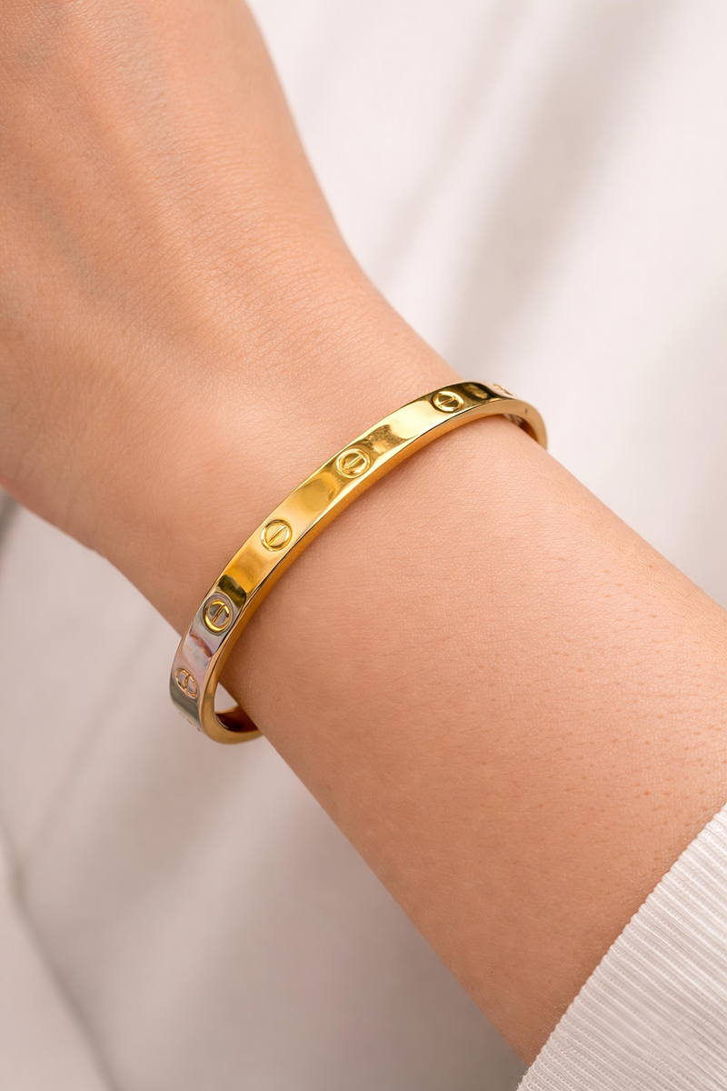 Luxury Gold Screw Bangle Bracelet (BAR1)
