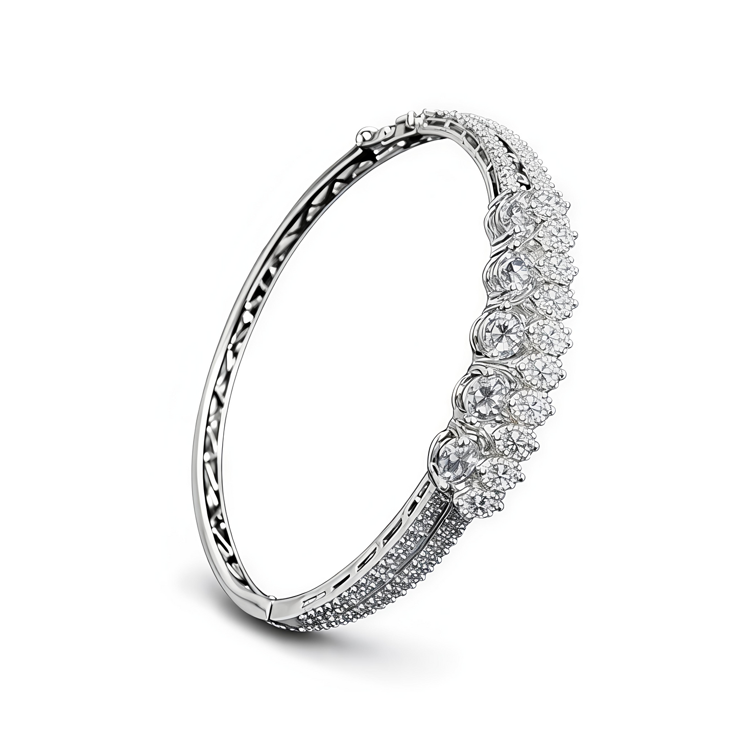 Luxury Diamond-Style Silver Bracelet (BAR2)