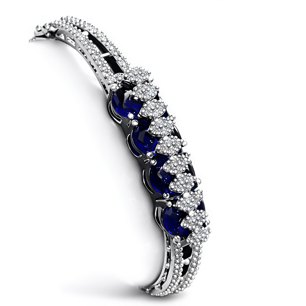 Luxury Royal Blue Stone Tennis Bracelet for Women (BAR11)