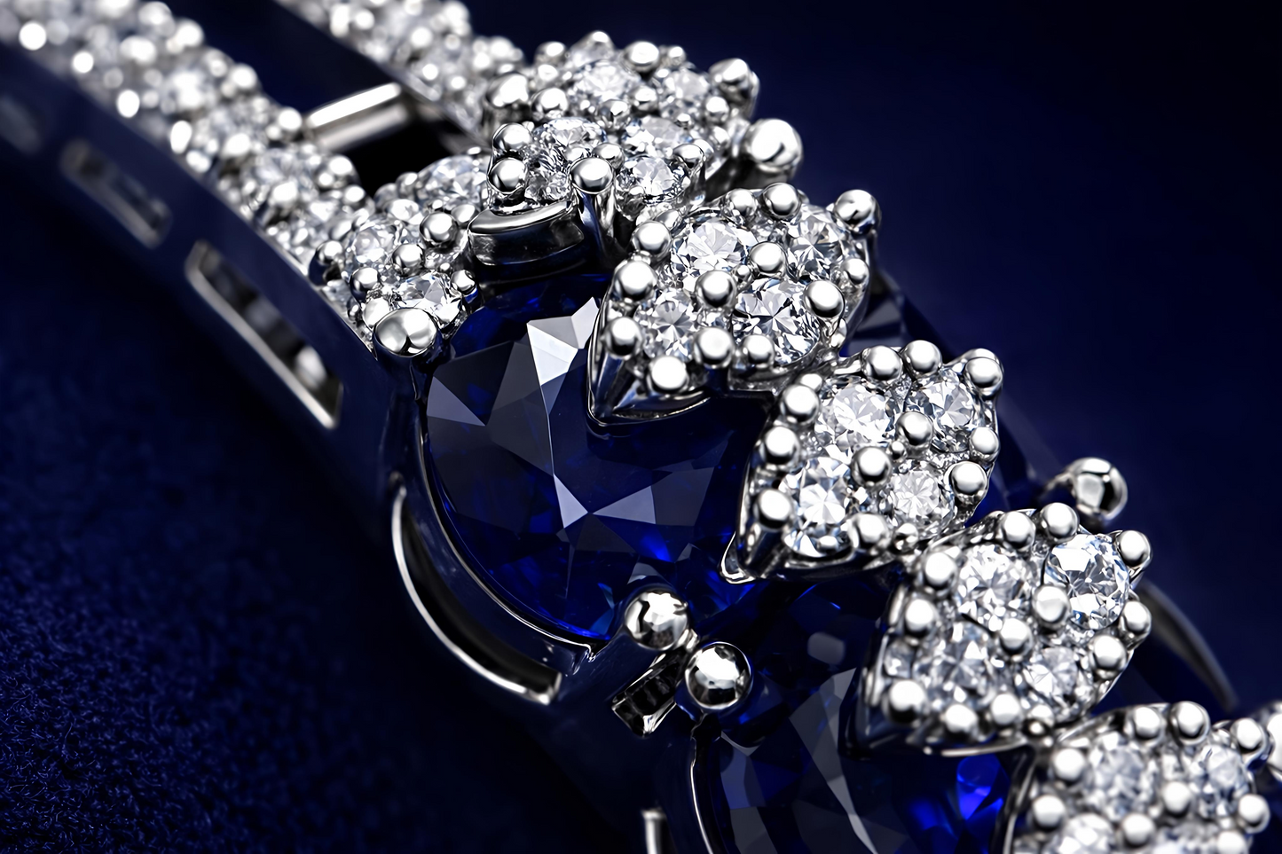 Luxury Royal Blue Stone Tennis Bracelet for Women (BAR11)