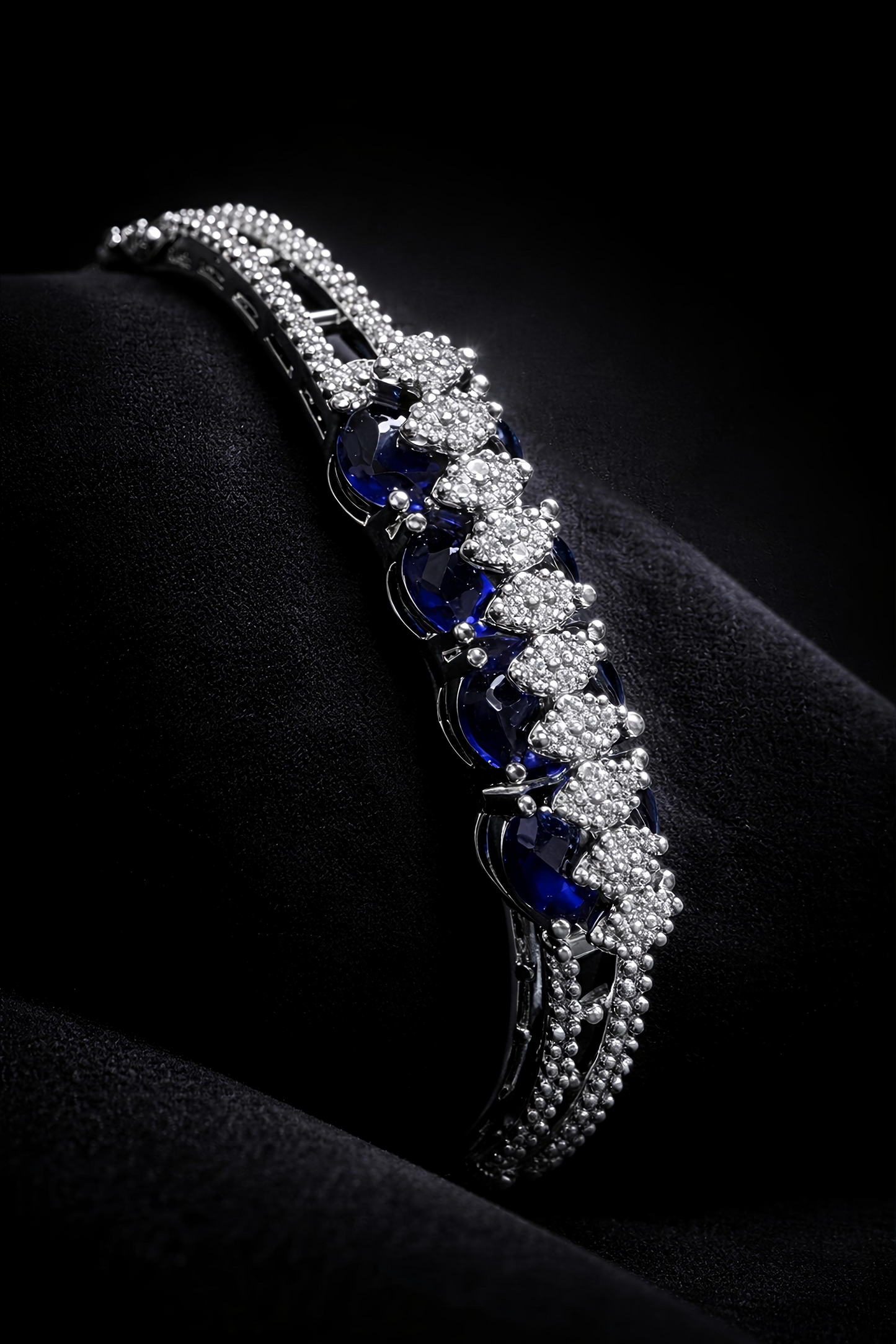 Luxury Royal Blue Stone Tennis Bracelet for Women (BAR11)