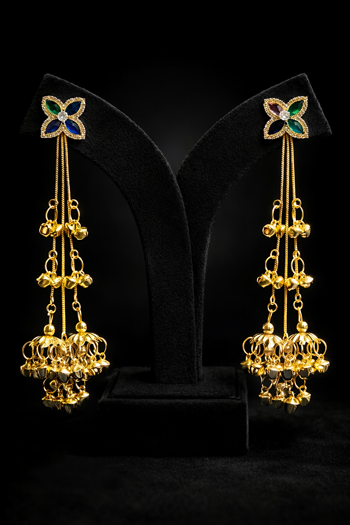 Gold Plated Long Jhumki Earrings for Women (EAR27)