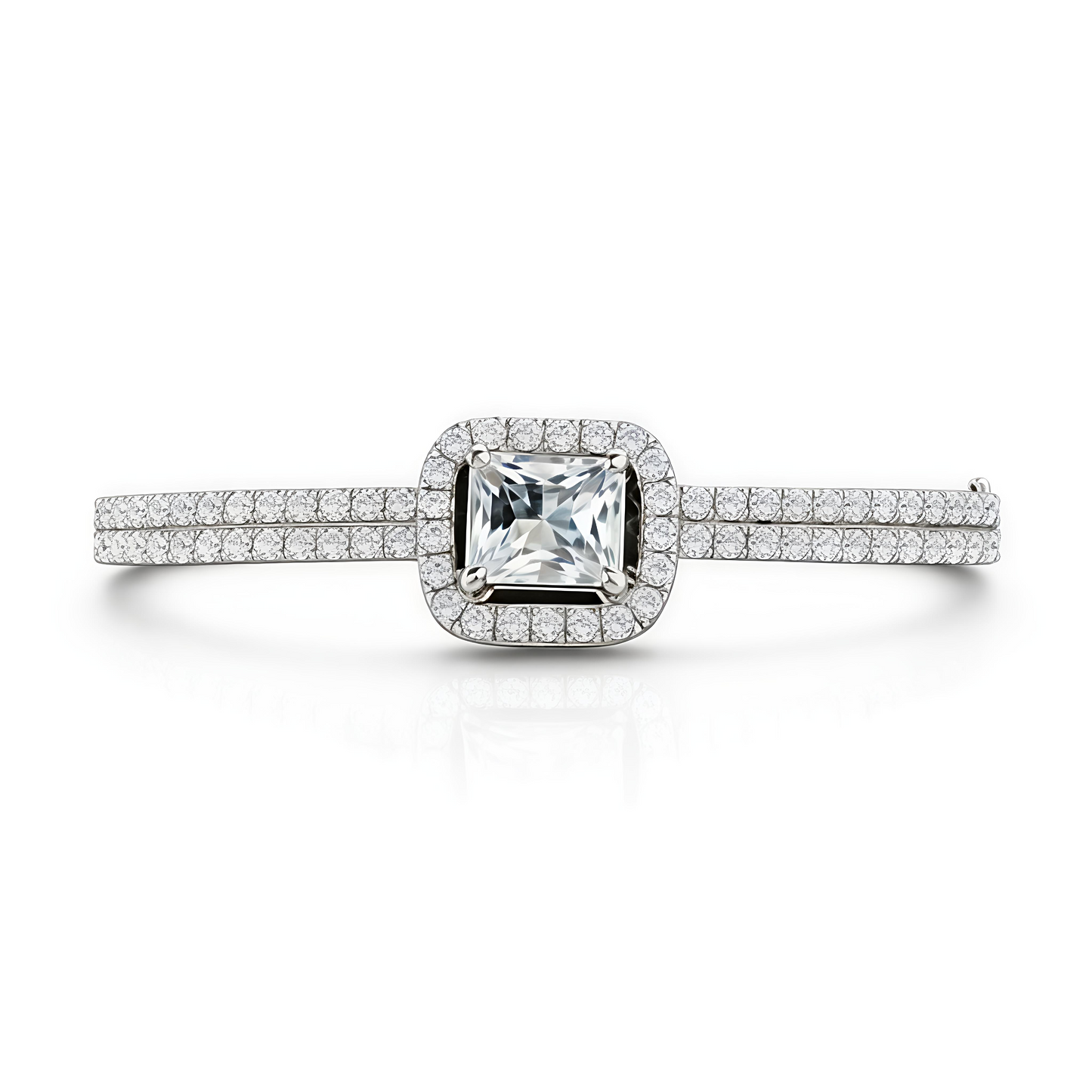 Elegant White Crystal Solitaire Bracelet for Women (BAR10)