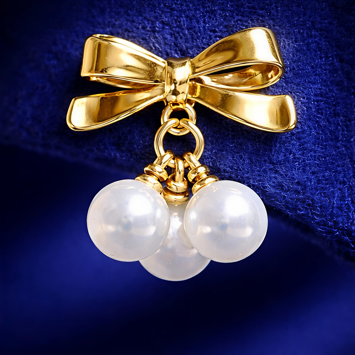Gold Bow Pearl Stud Earrings (EAR25)