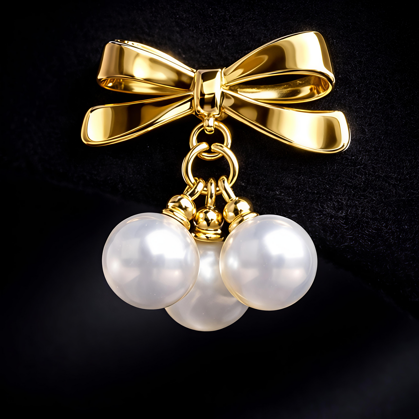 Gold Bow Pearl Stud Earrings (EAR25)