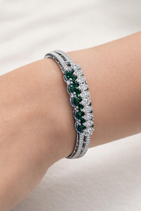 Royal Emerald Green Bracelet with Crystal Detailing (BAR4)