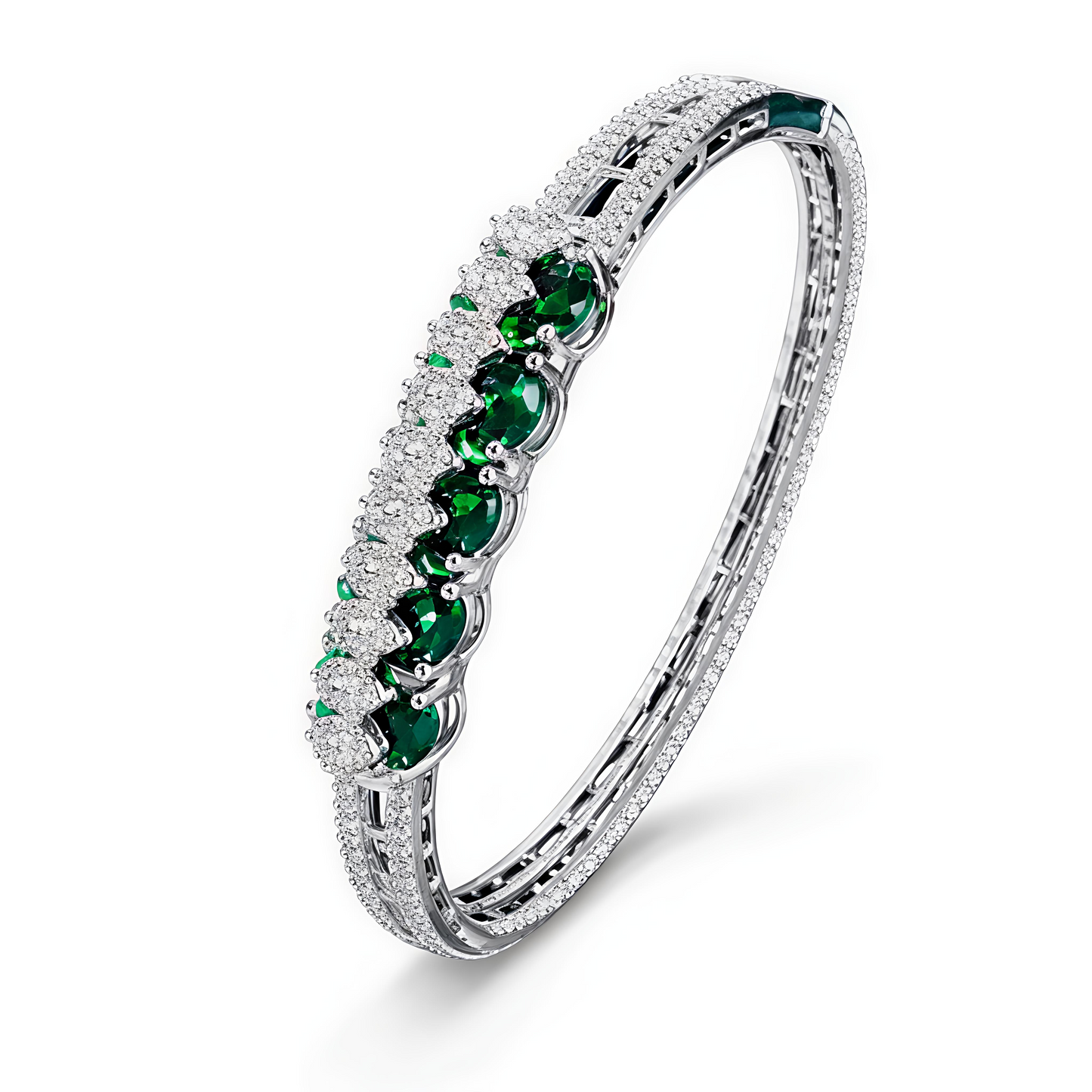 Royal Emerald Green Bracelet with Crystal Detailing (BAR4)