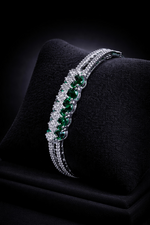 Royal Emerald Green Bracelet with Crystal Detailing (BAR4)