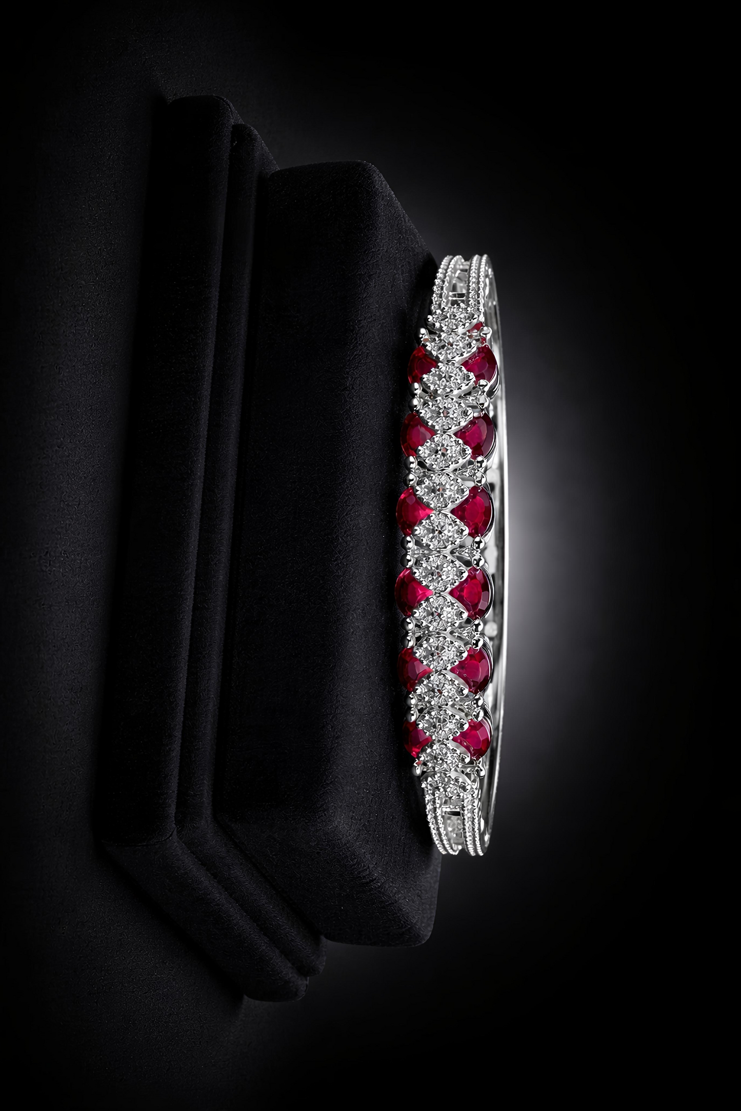 Luxury Ruby Red Crystal Bracelet for Women (BAR6)