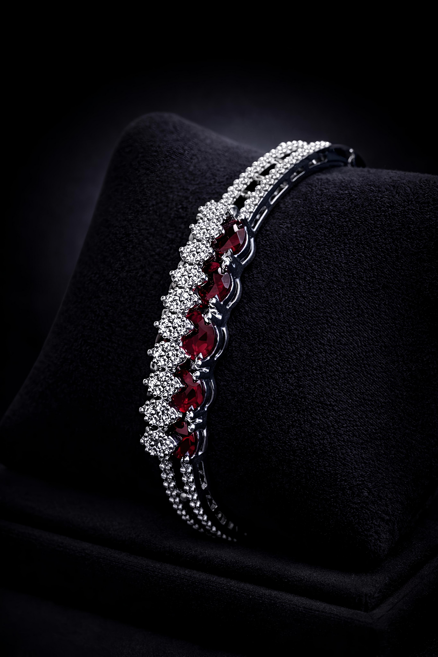 Luxury Ruby Red Crystal Bracelet for Women (BAR6)
