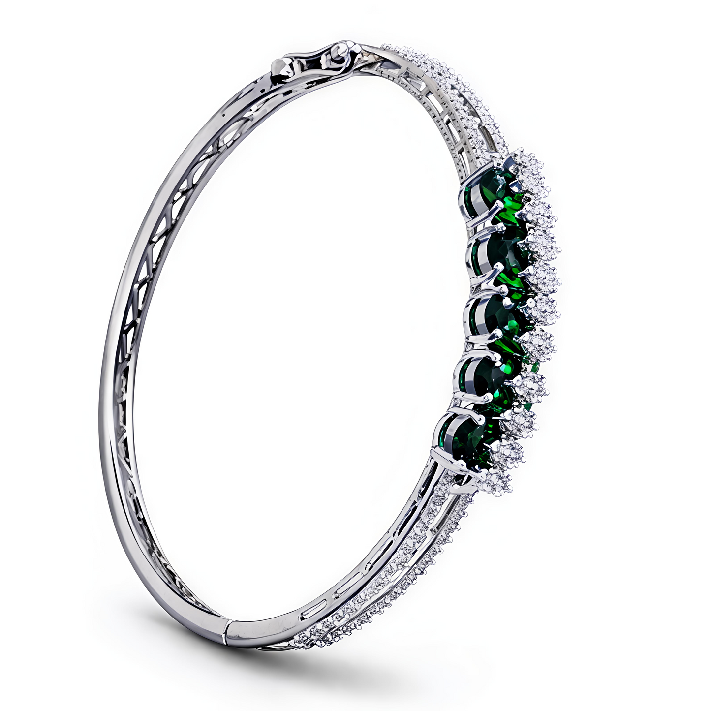 Royal Emerald Green Bracelet with Crystal Detailing (BAR4)