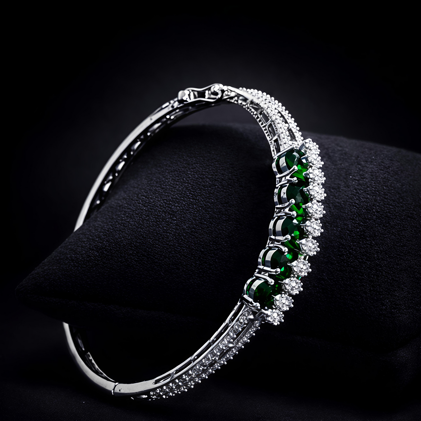 Royal Emerald Green Bracelet with Crystal Detailing (BAR4)