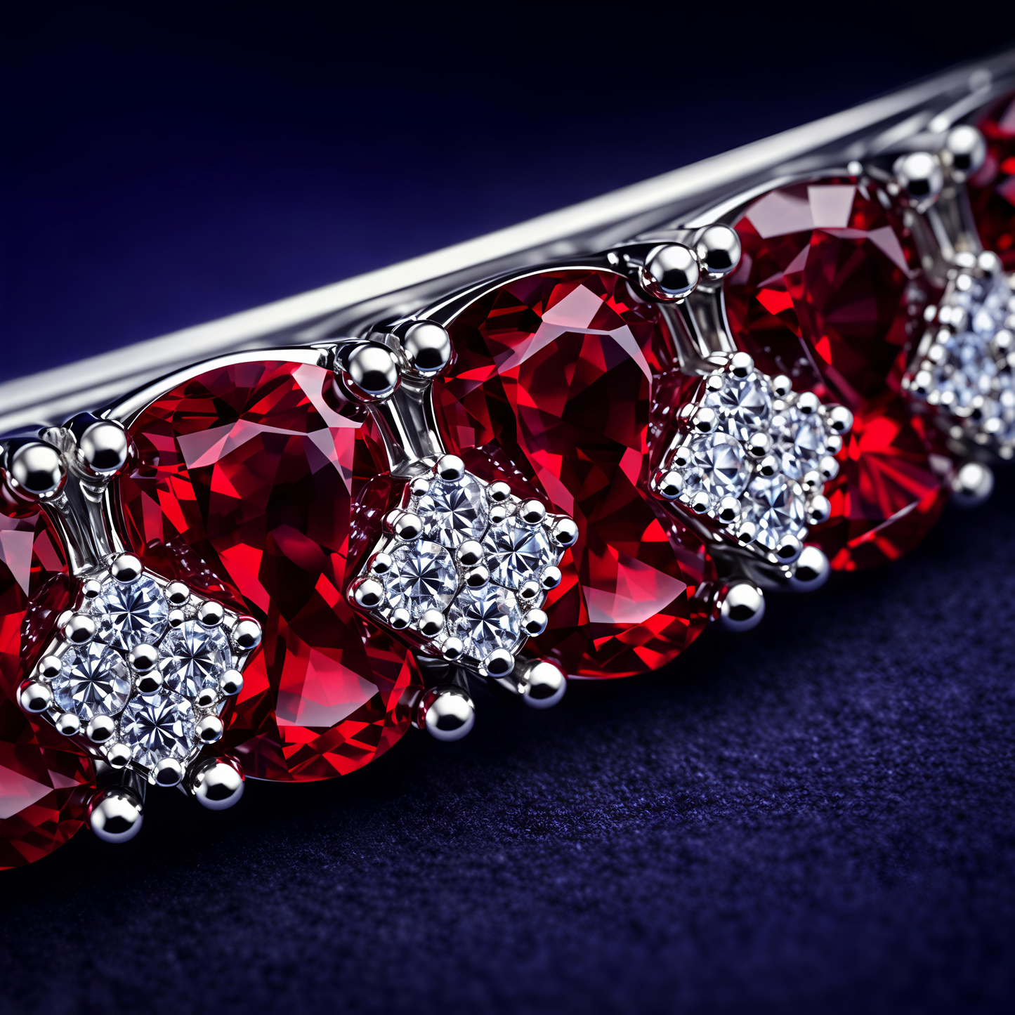 Luxury Ruby Red Crystal Bracelet for Women (BAR6)
