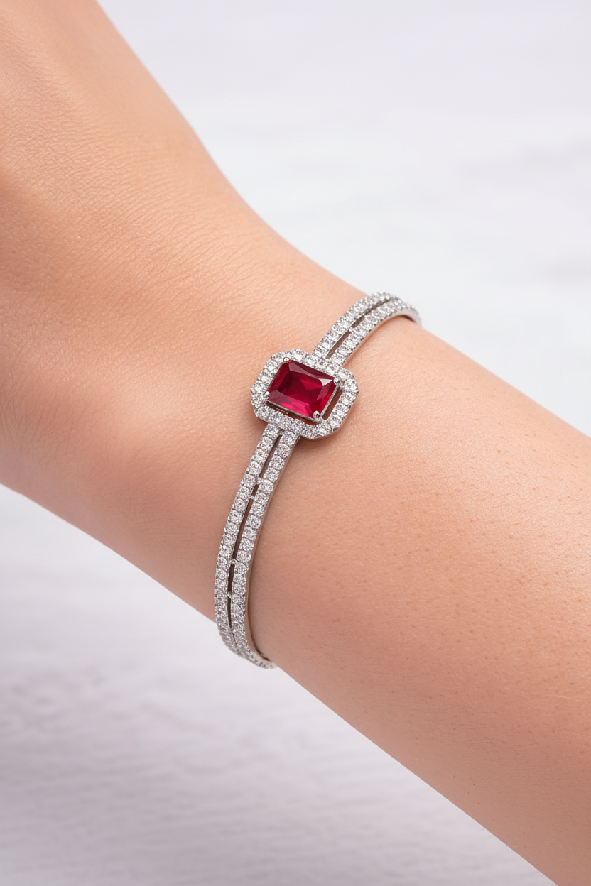 Premium Ruby Crystal Bracelet (BAR3)