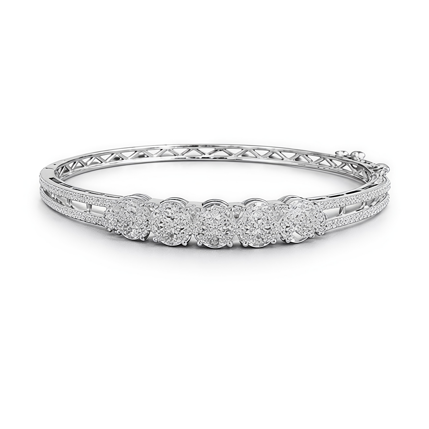 Luxury Diamond-Style Silver Bracelet (BAR2)
