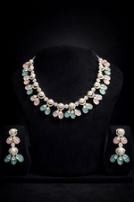 Pastel Pearl American Diamond Necklace Set (MAN24)