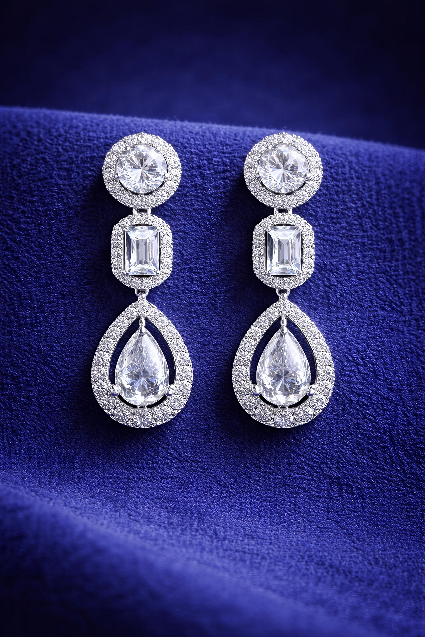 Luxury Crystal American Diamond Necklace Set (MAN23)