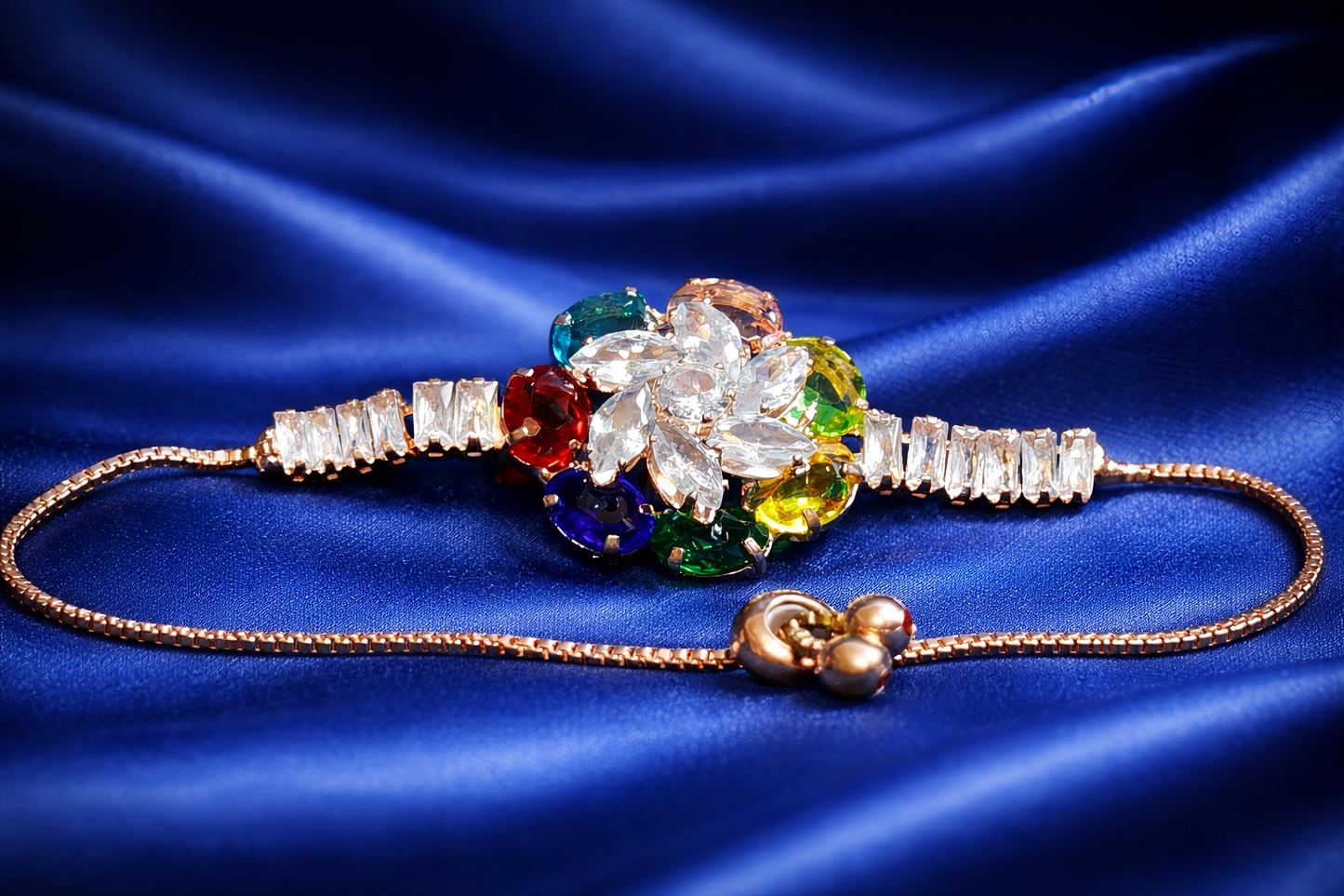 Luxury Multicolor Floral Crystal Bracelet for Women (BAR13)