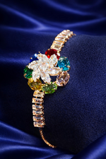 Luxury Multicolor Floral Crystal Bracelet for Women (BAR13)