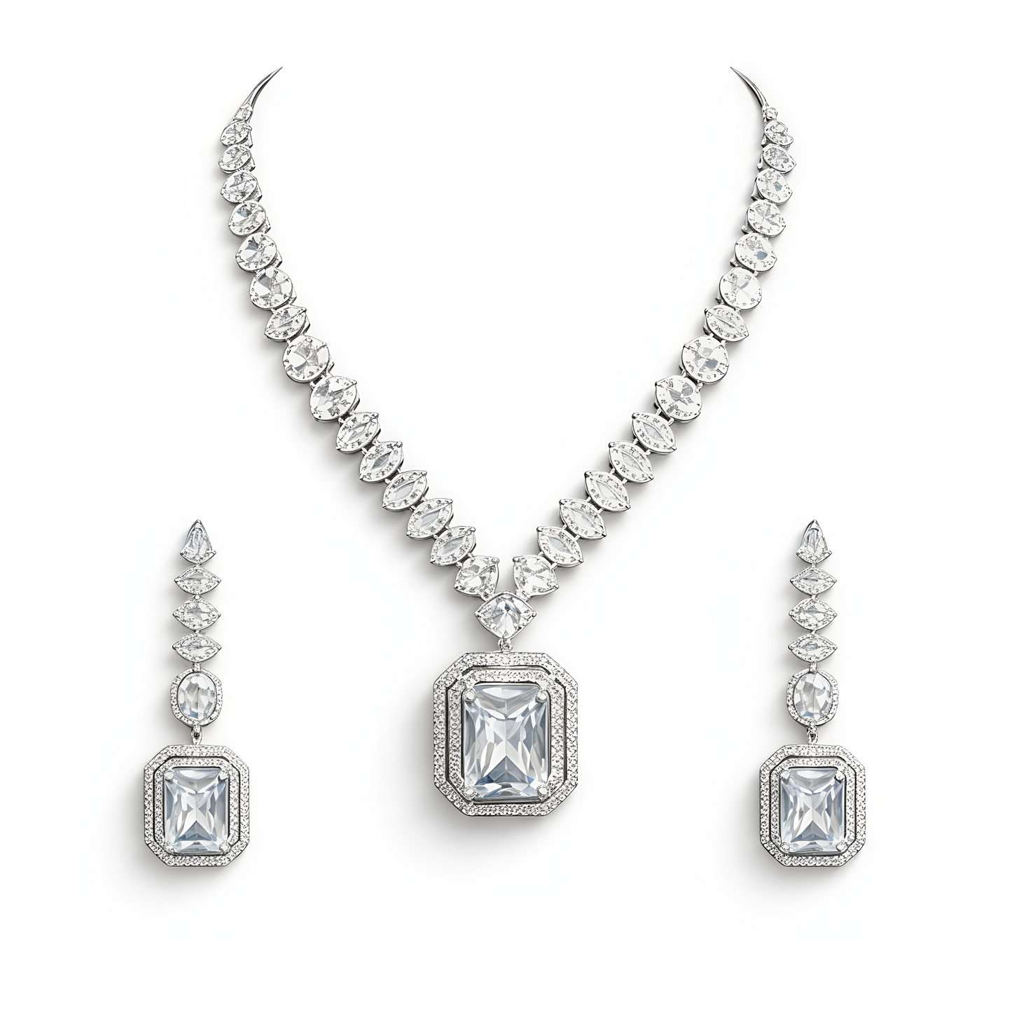 Luxury Crystal American Diamond Pendant Set (MAN20)