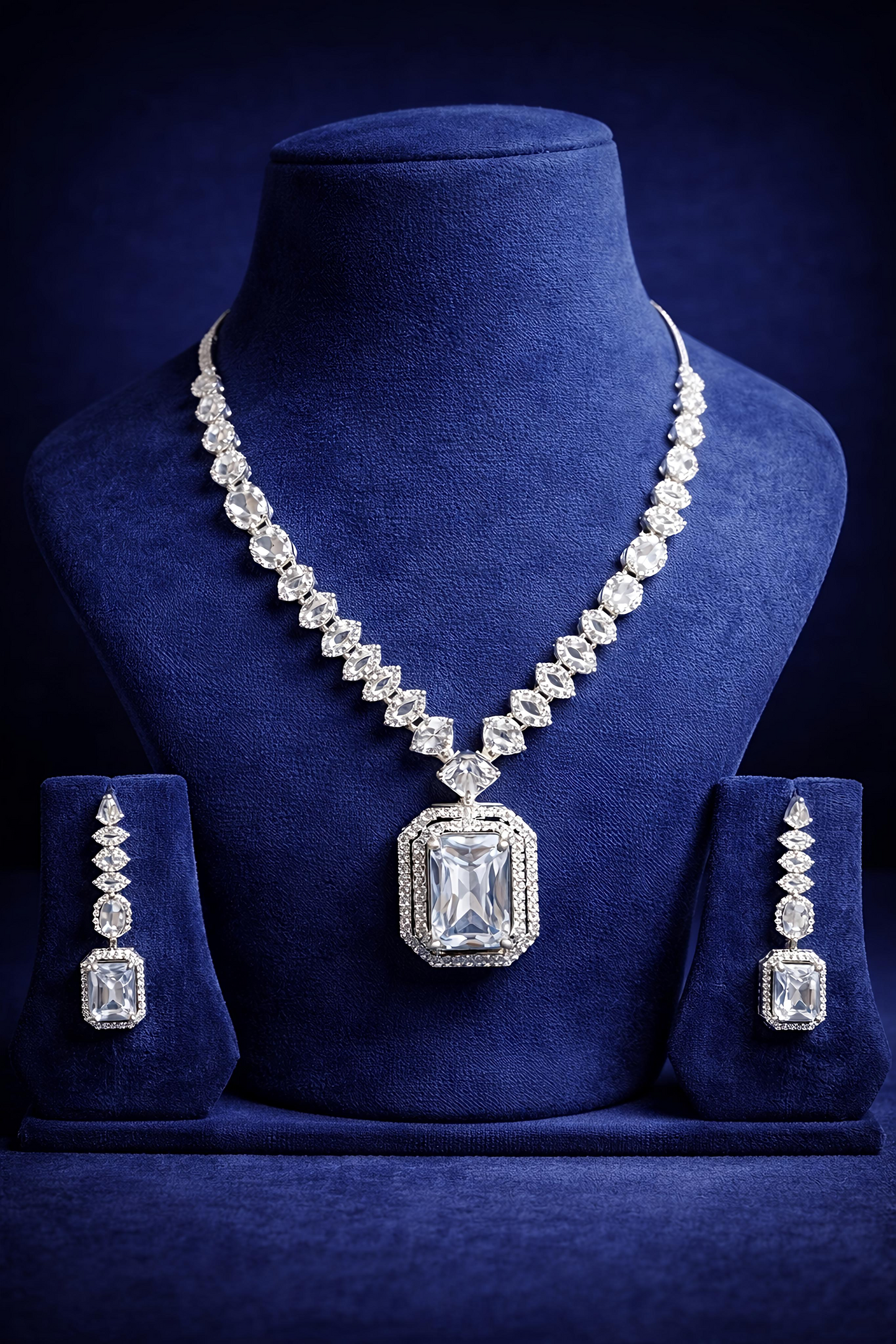 Luxury Crystal American Diamond Pendant Set (MAN20)