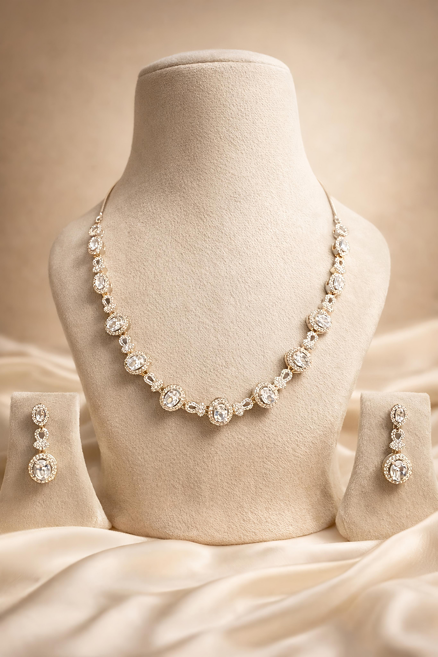 Elegant American Diamond Necklace Set (MAN18)