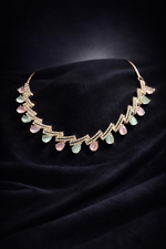 Mint Green & Blush Pink Designer Party Wear Jewellery Set (MAN17)