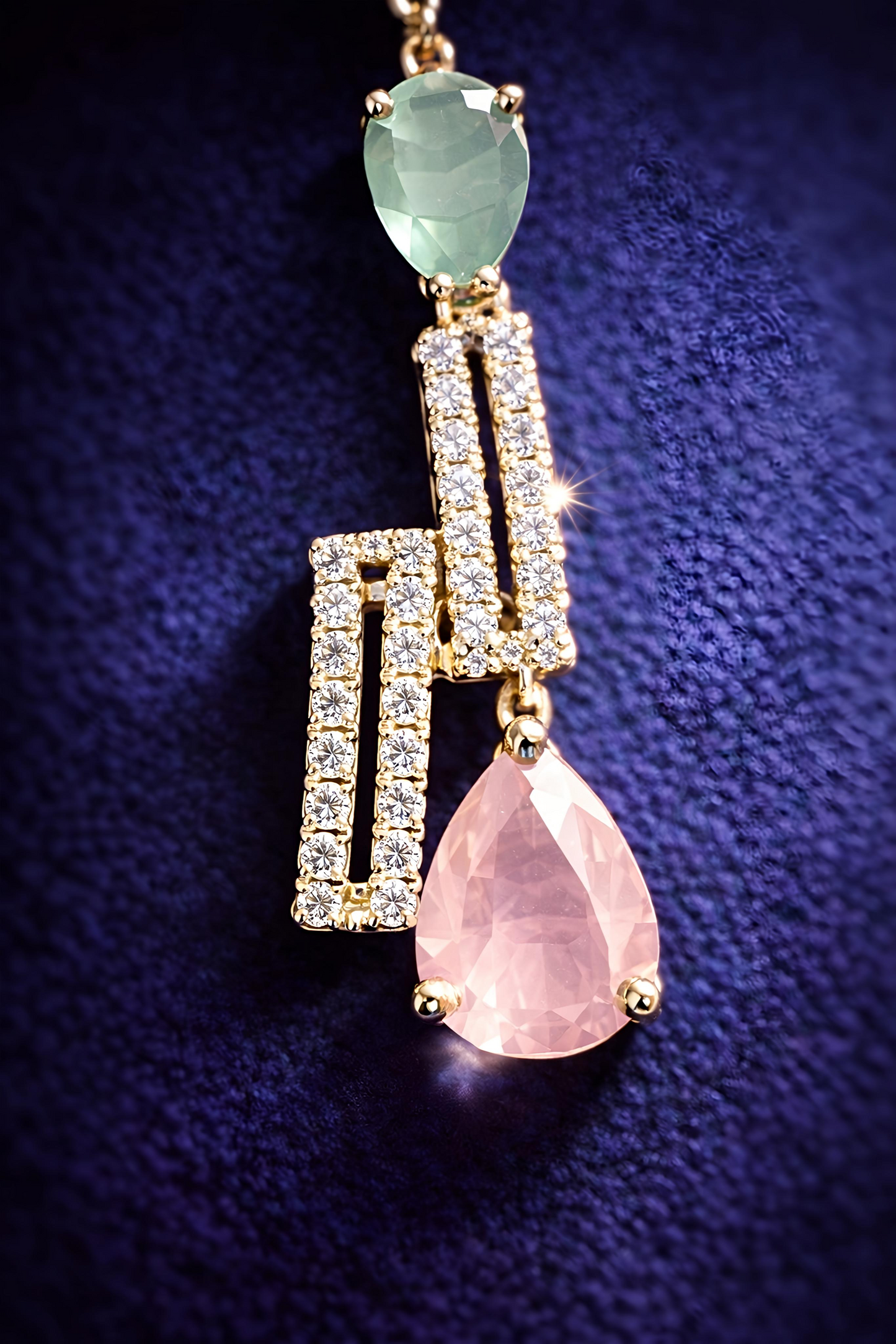 Mint Green & Blush Pink Designer Party Wear Jewellery Set (MAN17)