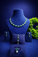 Emerald Green Stone Jewellery Combo Set for Women (MAN13)