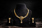 Elegant Gold Plated American Diamond Necklace Set (MAN11)