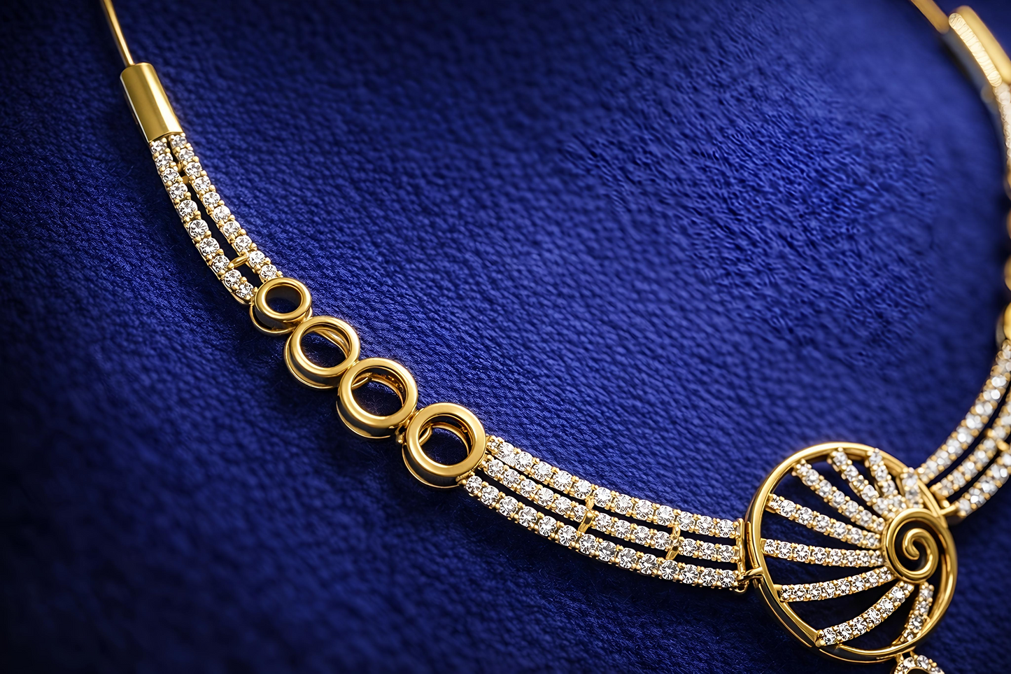 Elegant Gold Plated American Diamond Necklace Set (MAN11)