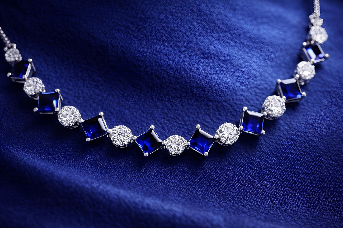 Royal Blue Stone Jewellery Combo Set for Women (MAN25)