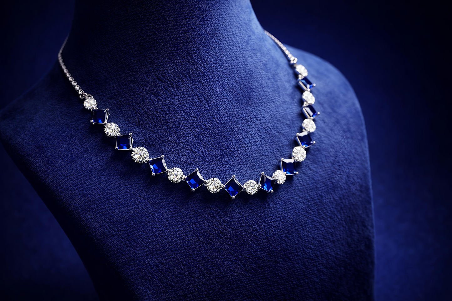 Royal Blue Stone Jewellery Combo Set for Women (MAN25)