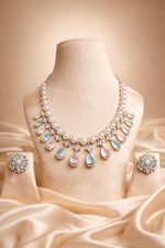 Luxury Pearl Pastel Stone Necklace Set (MAN04)